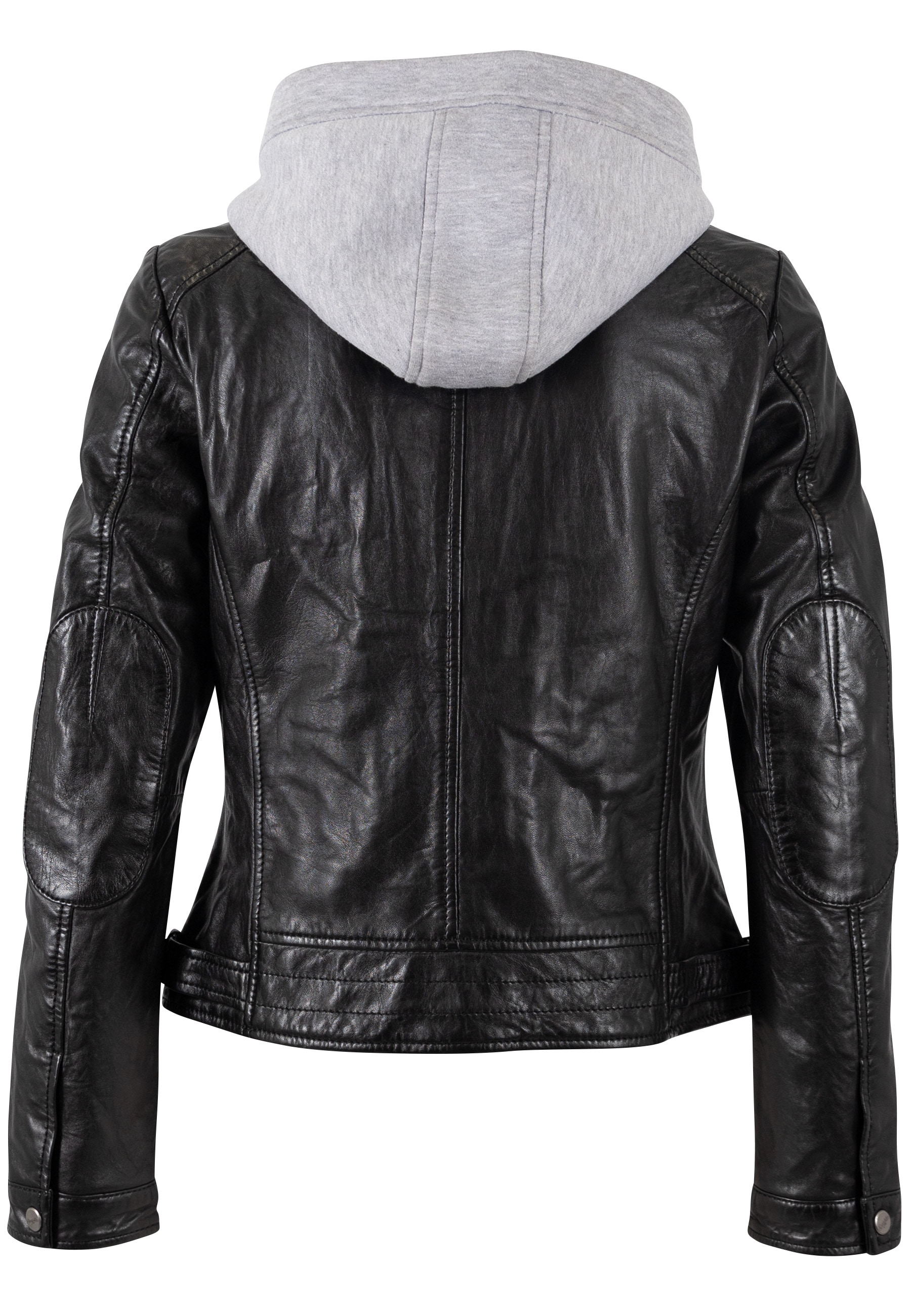 Mauritius Lederjacke »MWAleni« mit Kapuze mit Jerseykapuze und Stehkragen