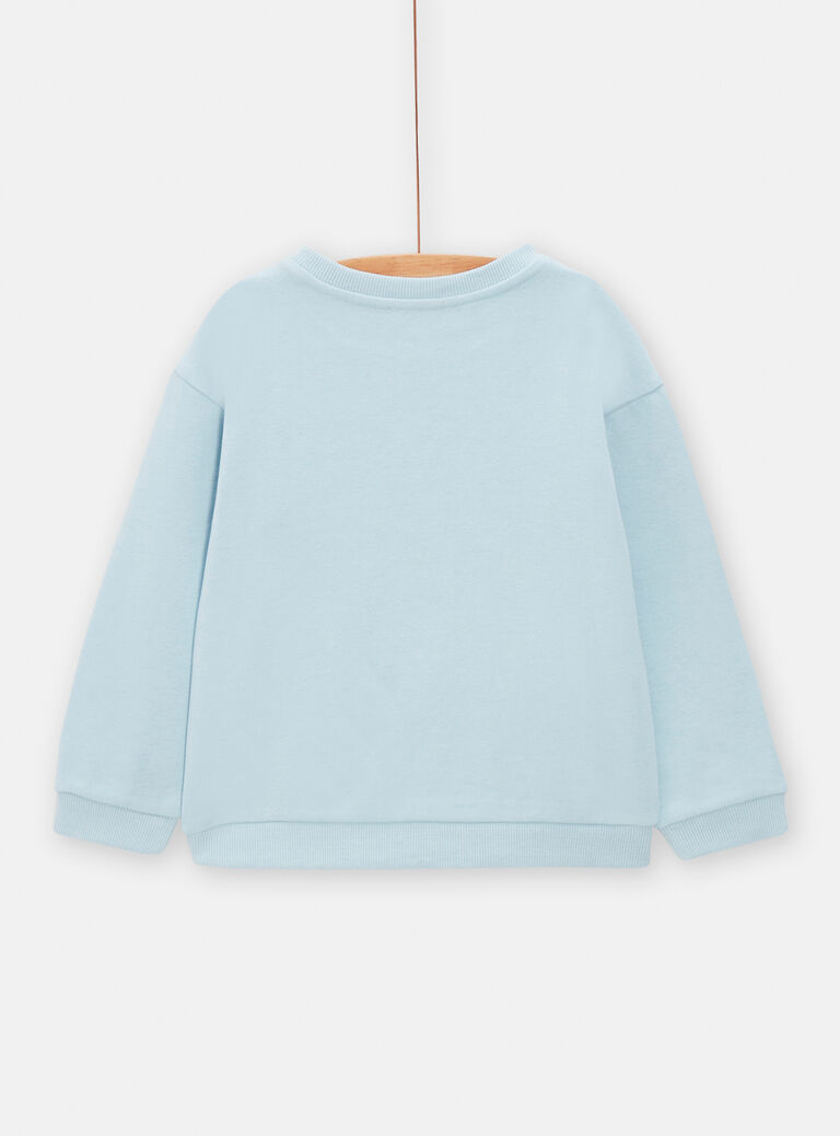 Sweat bleu clair ananas brodé pour fille