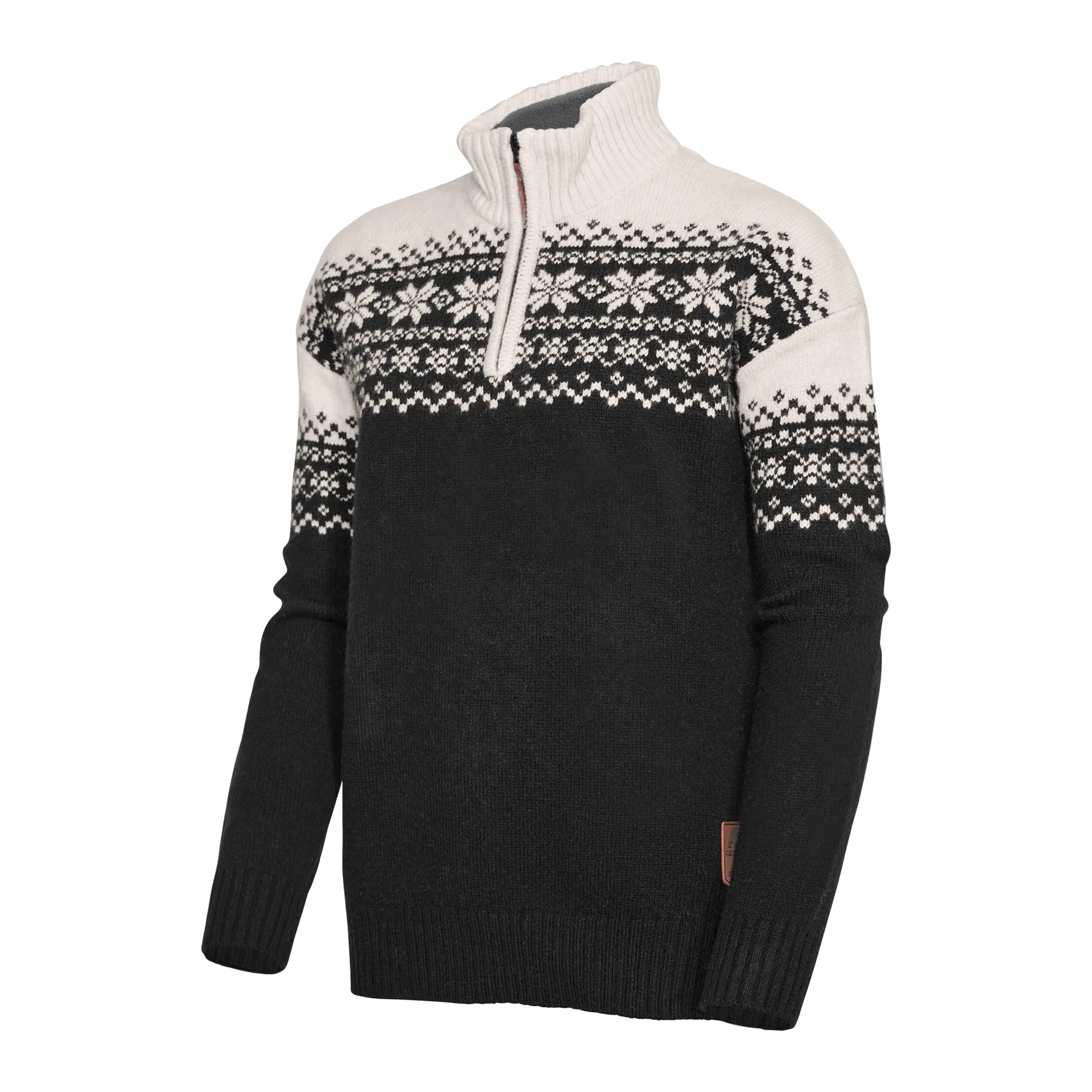 Gridarmor Women's Snøkrystall Half Zip Ullgenser Black/White