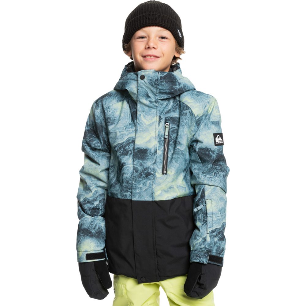 Quiksilver Mission Printed Block Youth Skijacke Jungen space stone celery green