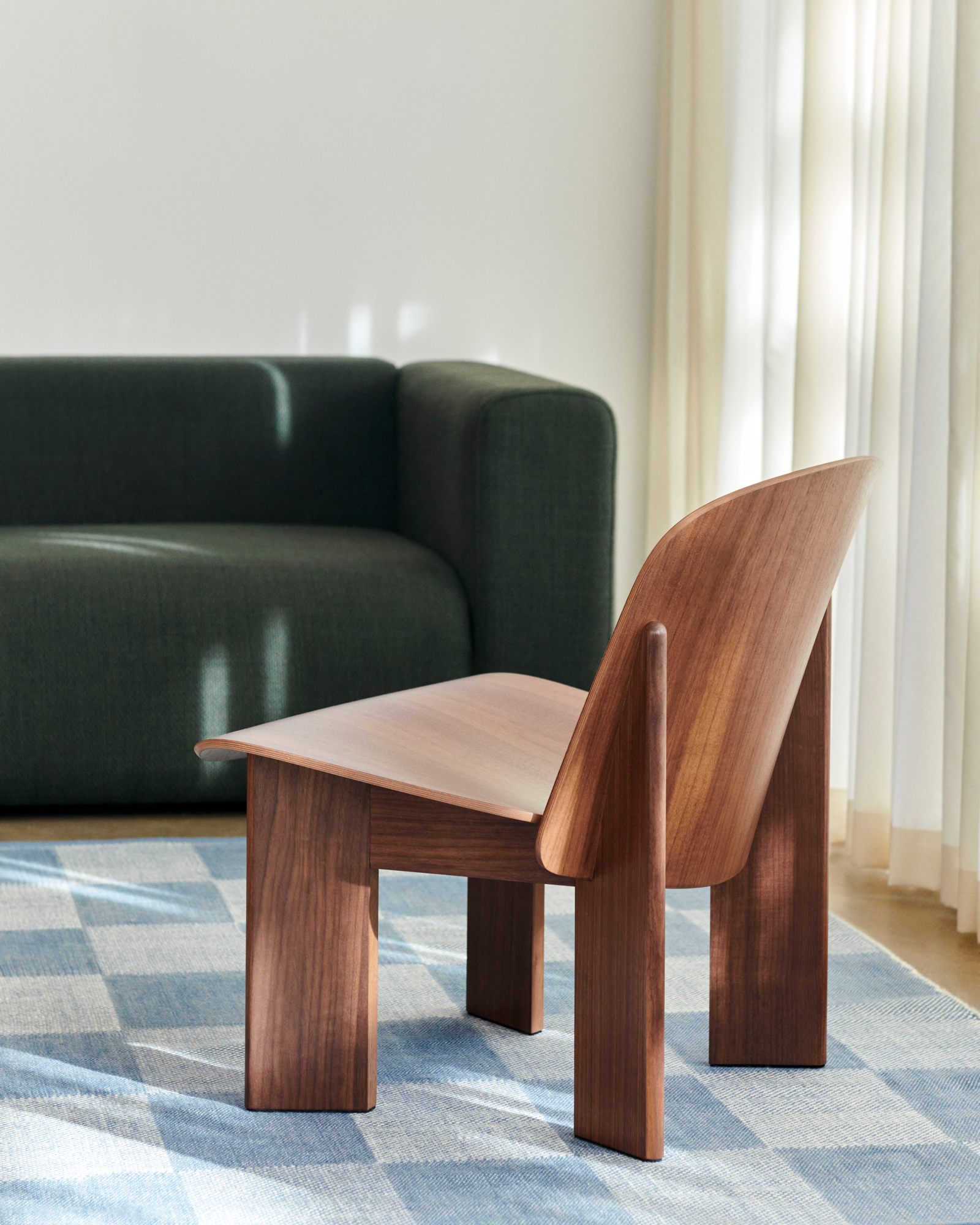 Vloerkleed Check Rug lichtblauw