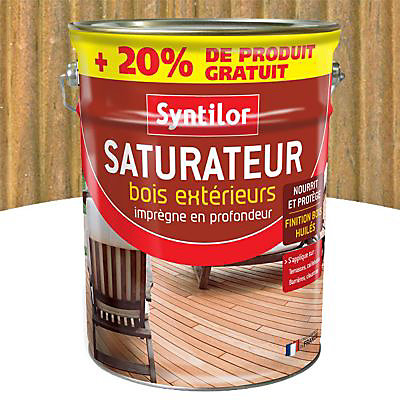 Saturateur extérieur bois s bois exotique Syntilor 5L + 20% gratuit