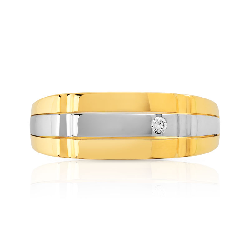 Bague 2 ors 750 diamant