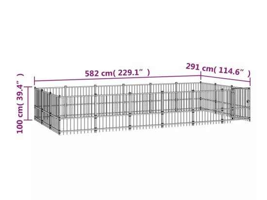 Chenil cage enclos pac noire 582 x 291 x 100 cm 02_0041804