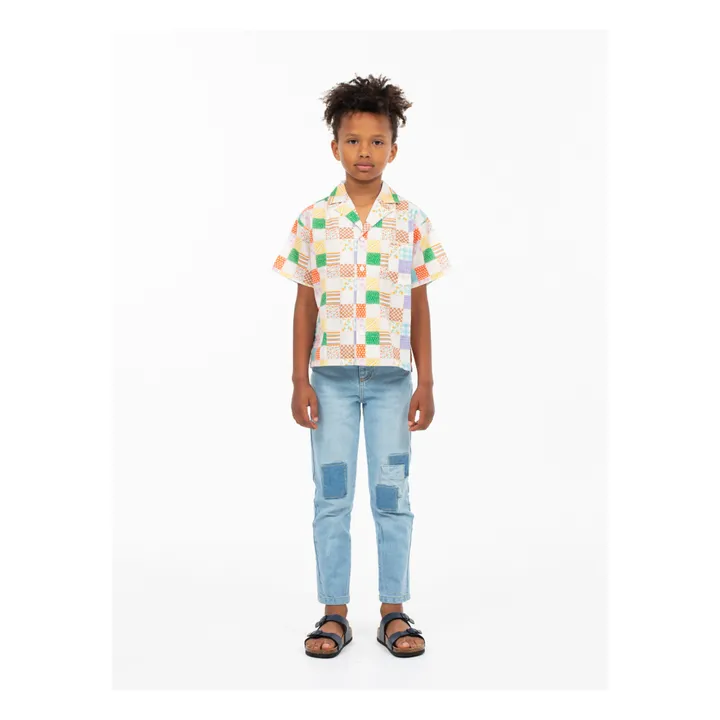 Wander & Wonder Jean Patchwork Coton Bio | Bleu