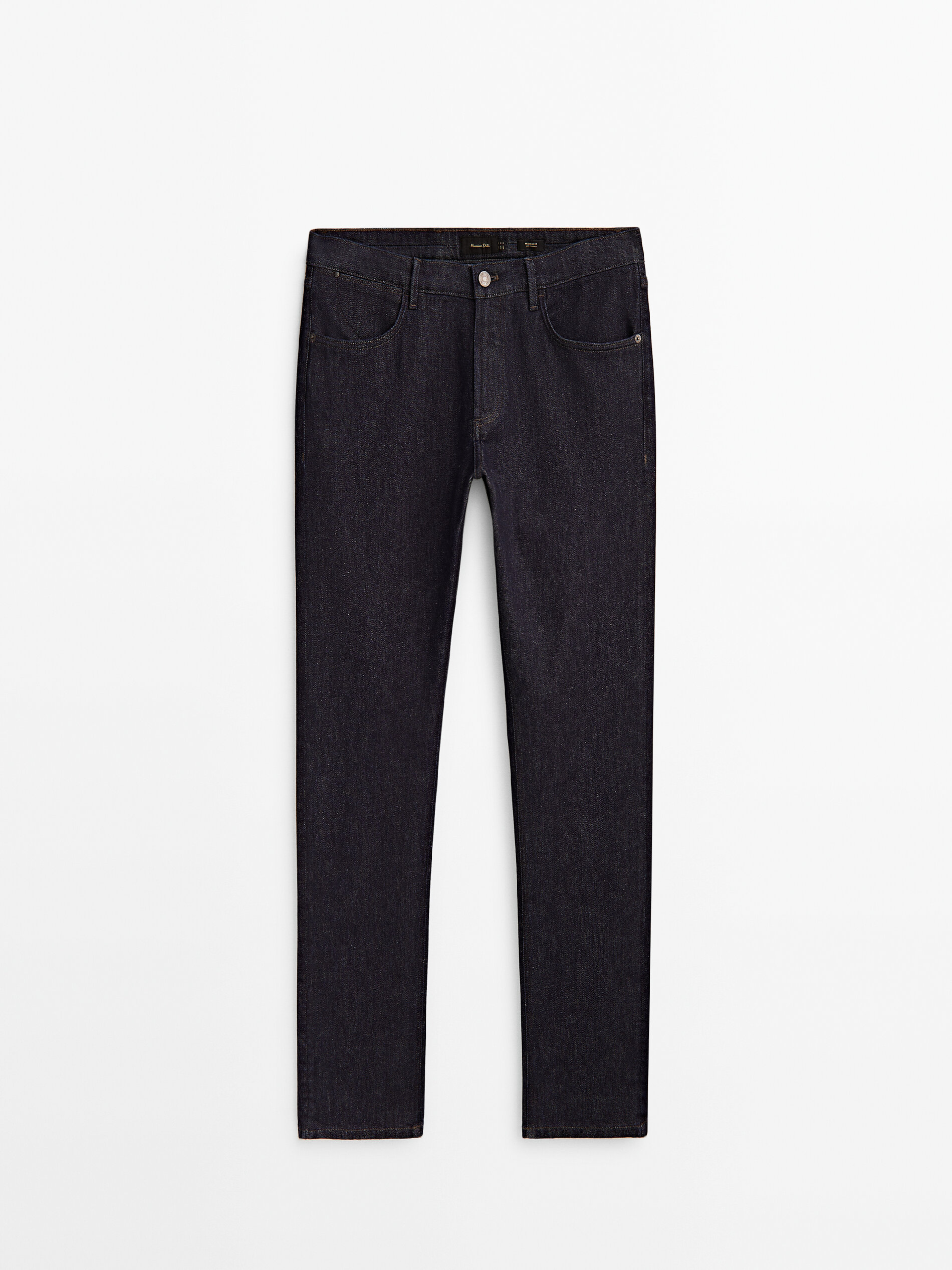 Calça jeans regular com zíper aberto - INDIGO