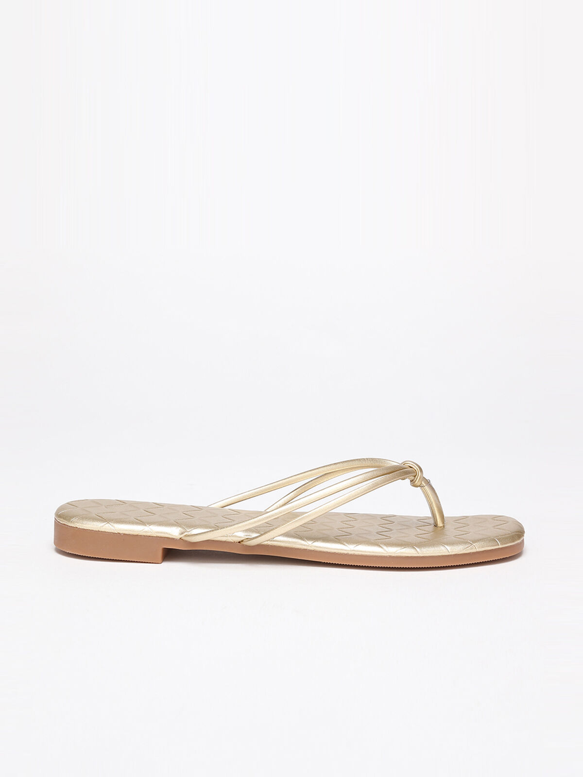 Tongs à double bride- Doré