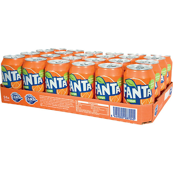 Soda Fanta Orange, en canette, lot de 24 x 33 cl