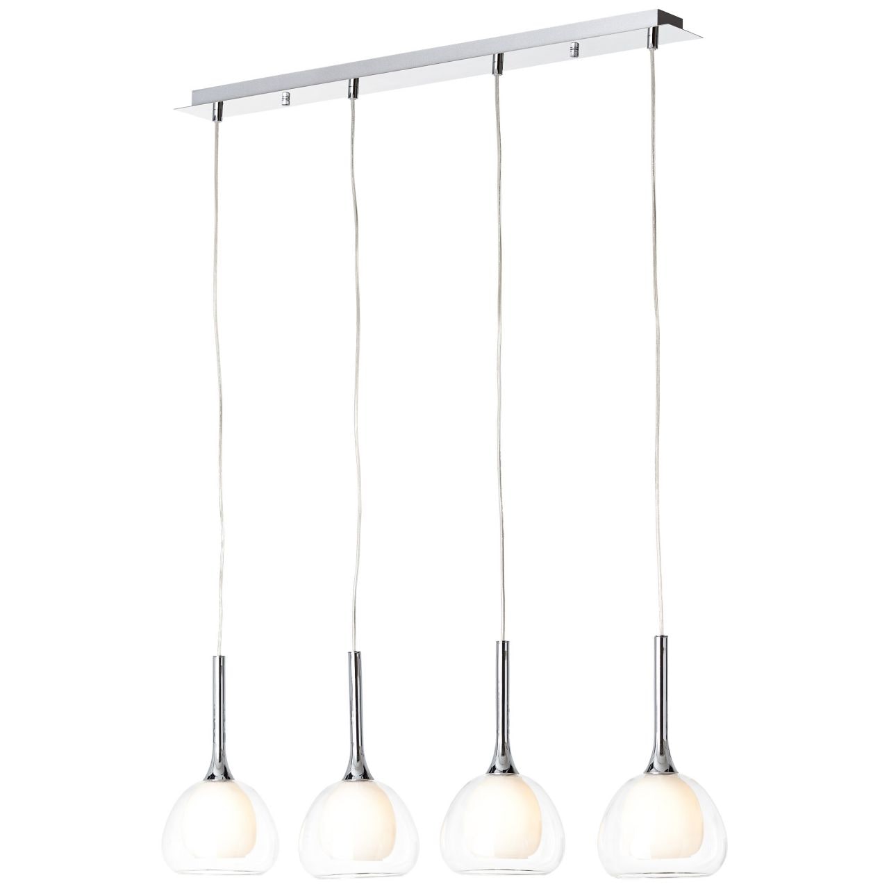 Brilliant Pendelleuchte »Hadan« E14 1 Stk. Hängelampe 4flg chrom/weiss-transparent