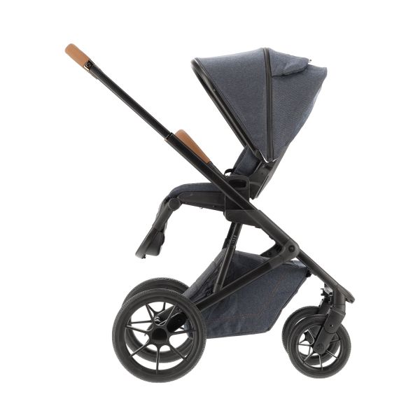 Qute Q-Rider Plus Kinderwagen - Denim Blue | Kidsriver Curve Autostoel - Black