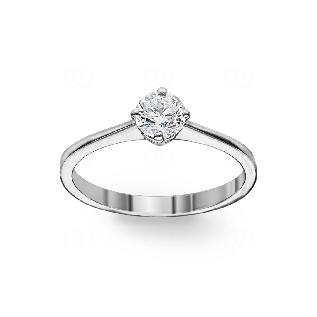 Verlobungsring 750/18 K Weissgold mit Diamant 0.51 ct H/si