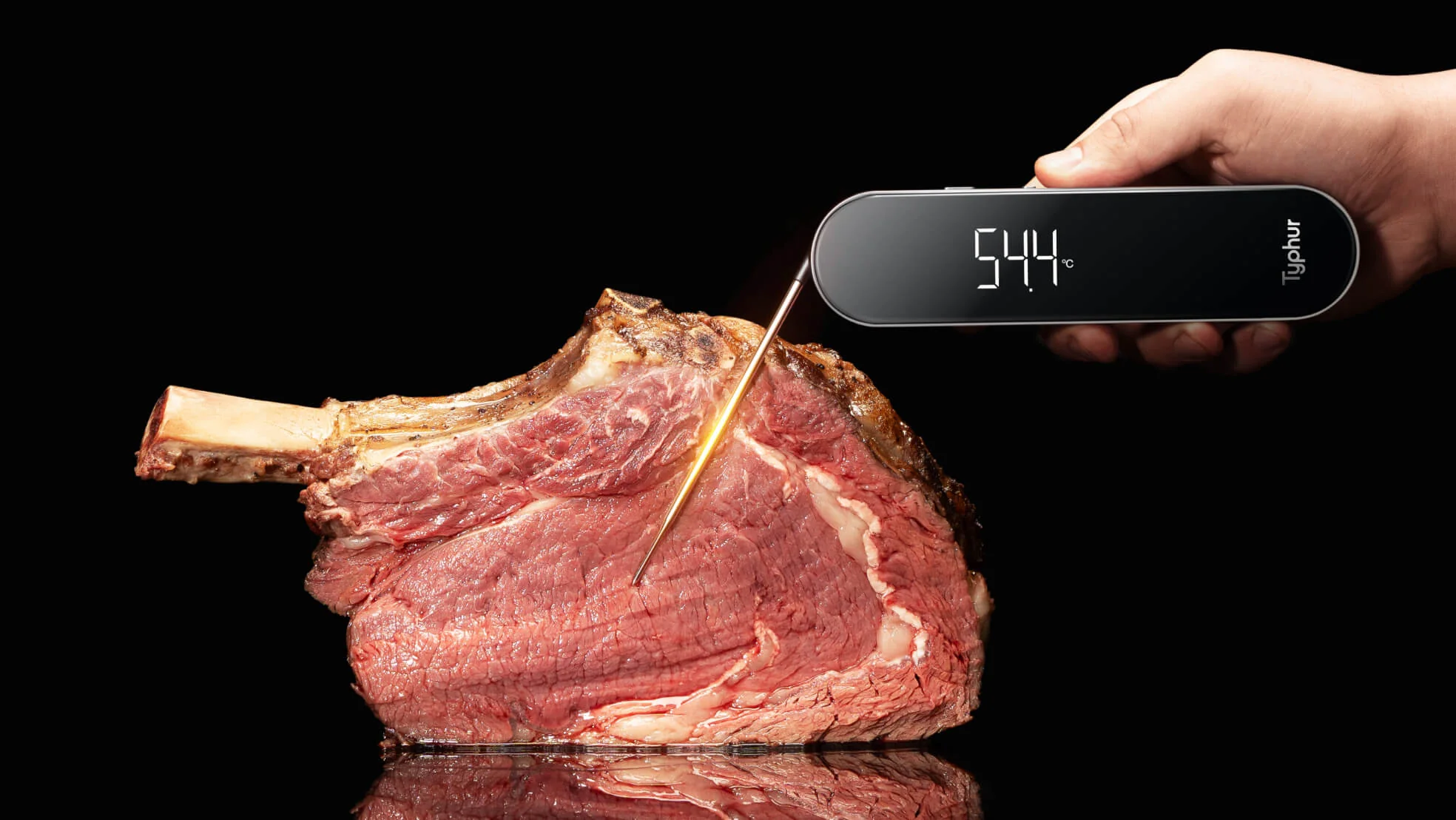 InstaProbe Core Fleisch Thermometer Grill Braten Thermogerät Smartes BBQ Messgerät (10004) - Silber