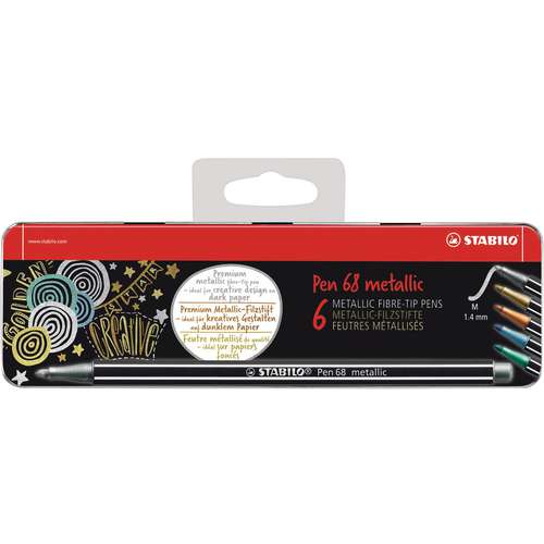 STABILO® Pen 68 metallic, 6er-Metalletui