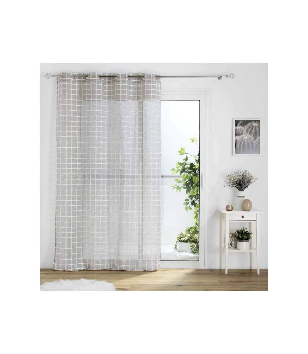 Rideau Voilage à Œillets Karrona 140x240cm Taupe