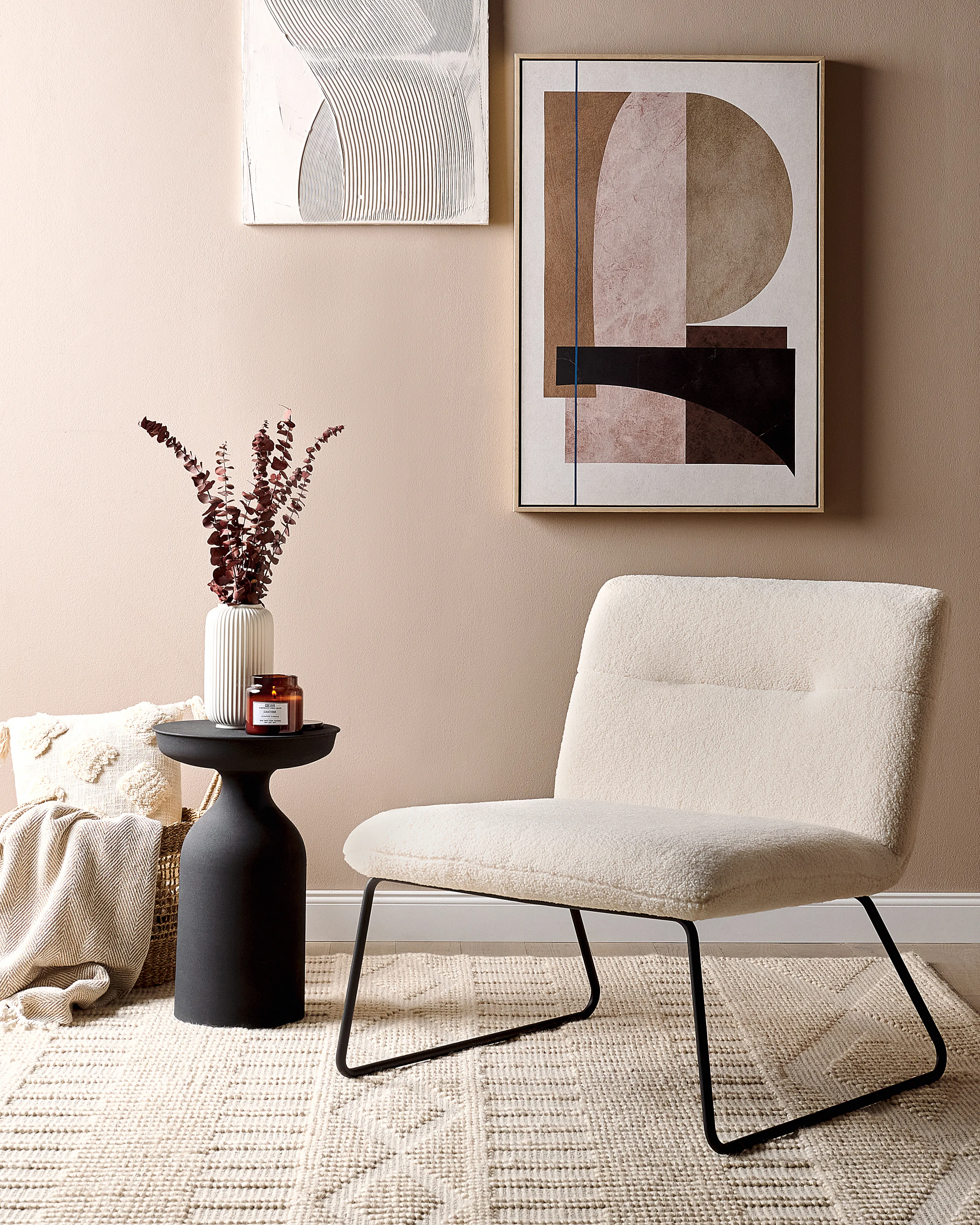 Fauteuil COTULLA Bouclé Wit