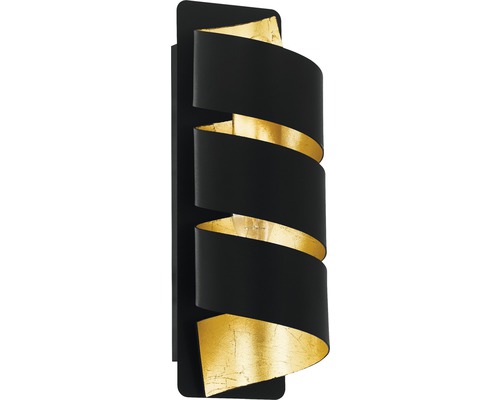 Wandlamp, 1-lichts, HxL 27x8 cm, Elizondo goud/zwart