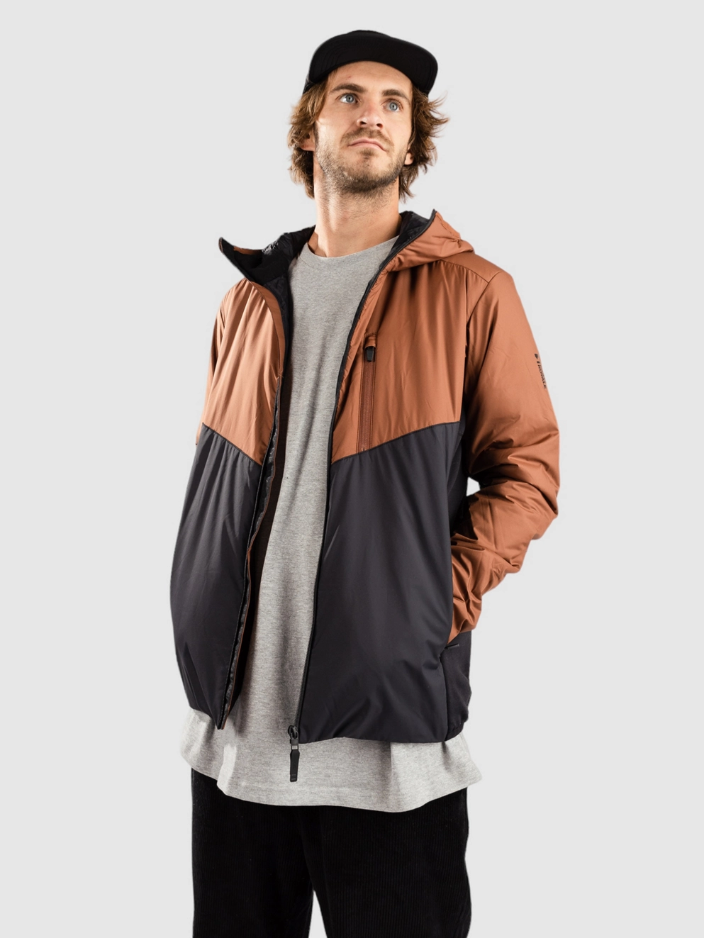 Mons Royale Merino Arete Insulator Jacket dark copper / black