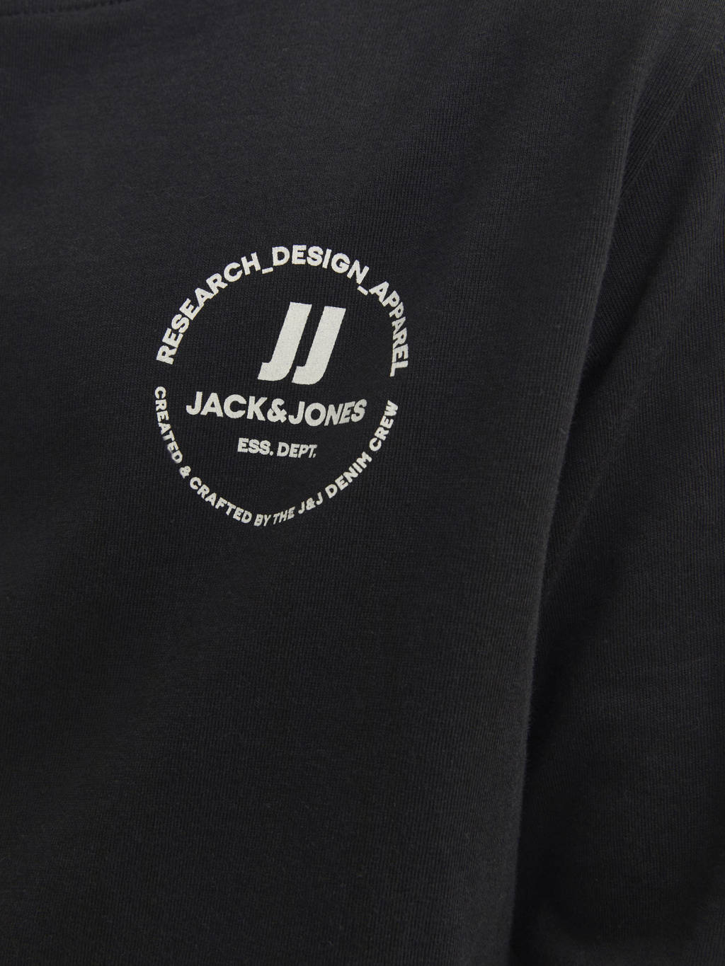 JACK & JONES longsleeve JJESWIFT met printopdruk zwart