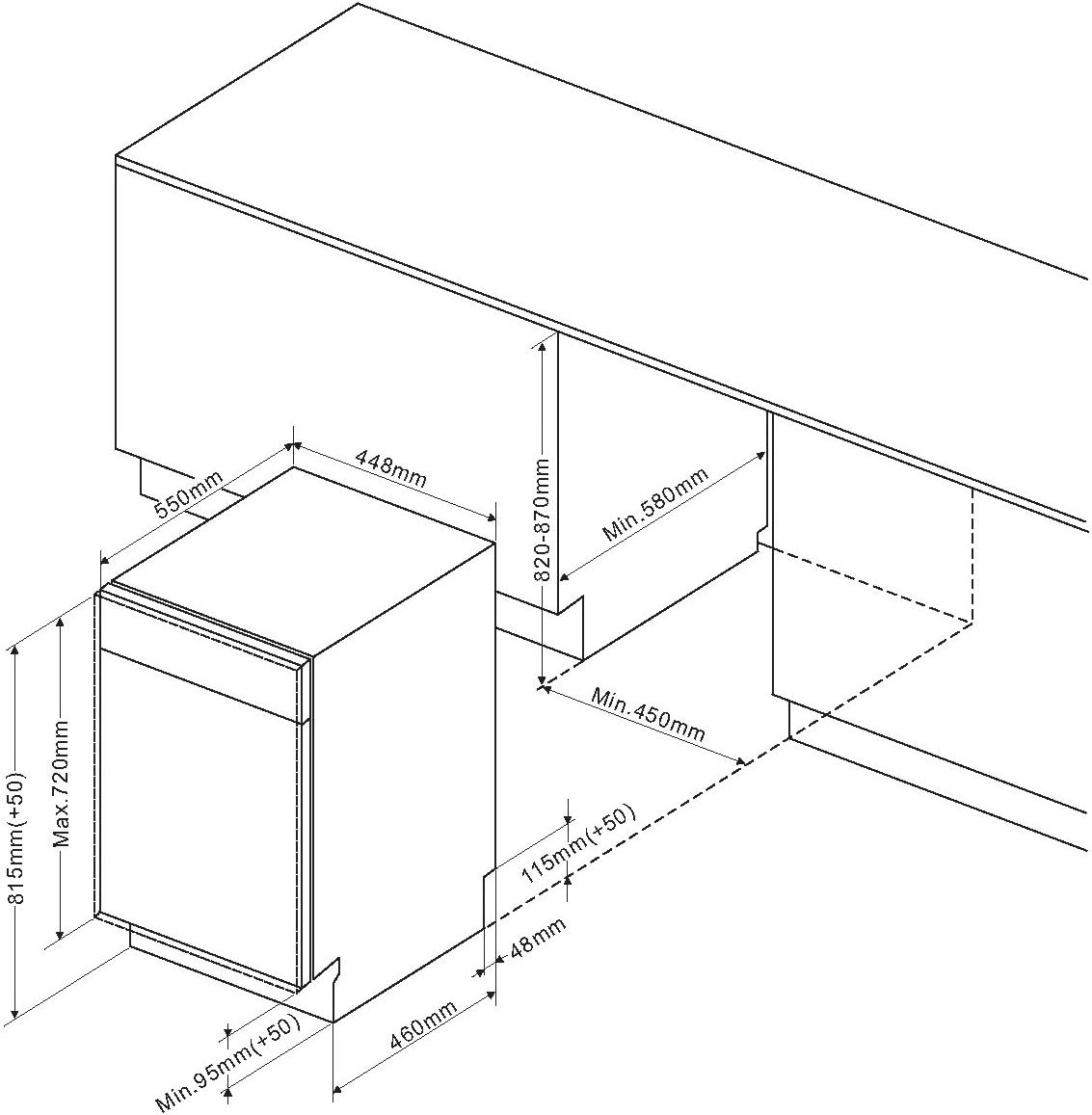 Amica EGSPV 587 915 Einbau-Geschirrspüler / vollintegrierte Spülmaschine (ohne Möbelfront) / 45cm Breite / 5 Programme / Aquastopp / Besteckkorb