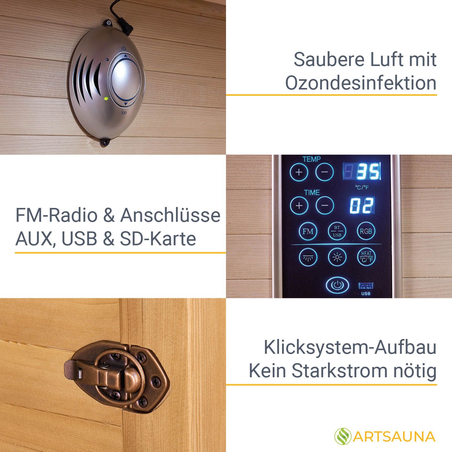 Infrarotkabine Nyborg S120K – Infrarotsauna 2 Personen –LED-Farblicht, 5 Keramik- 1 Flächenstrahler