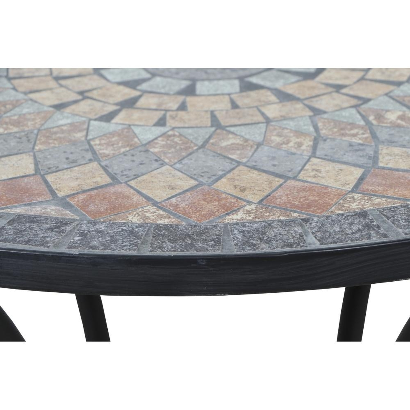Gartentisch PRATO - schwarz - Mosaik - Ø 60 cm