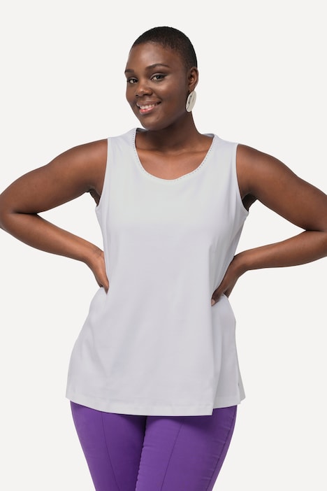 Pima Cotton-Top, A-Linie, Rundhals, ärmellos