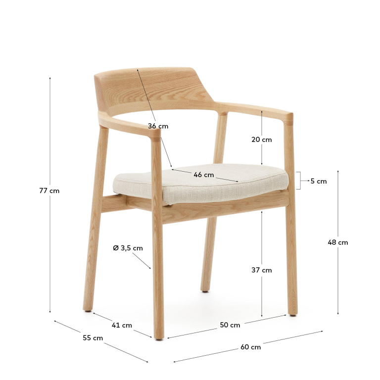 Kave Home Alocs eetkamerstoel naturel