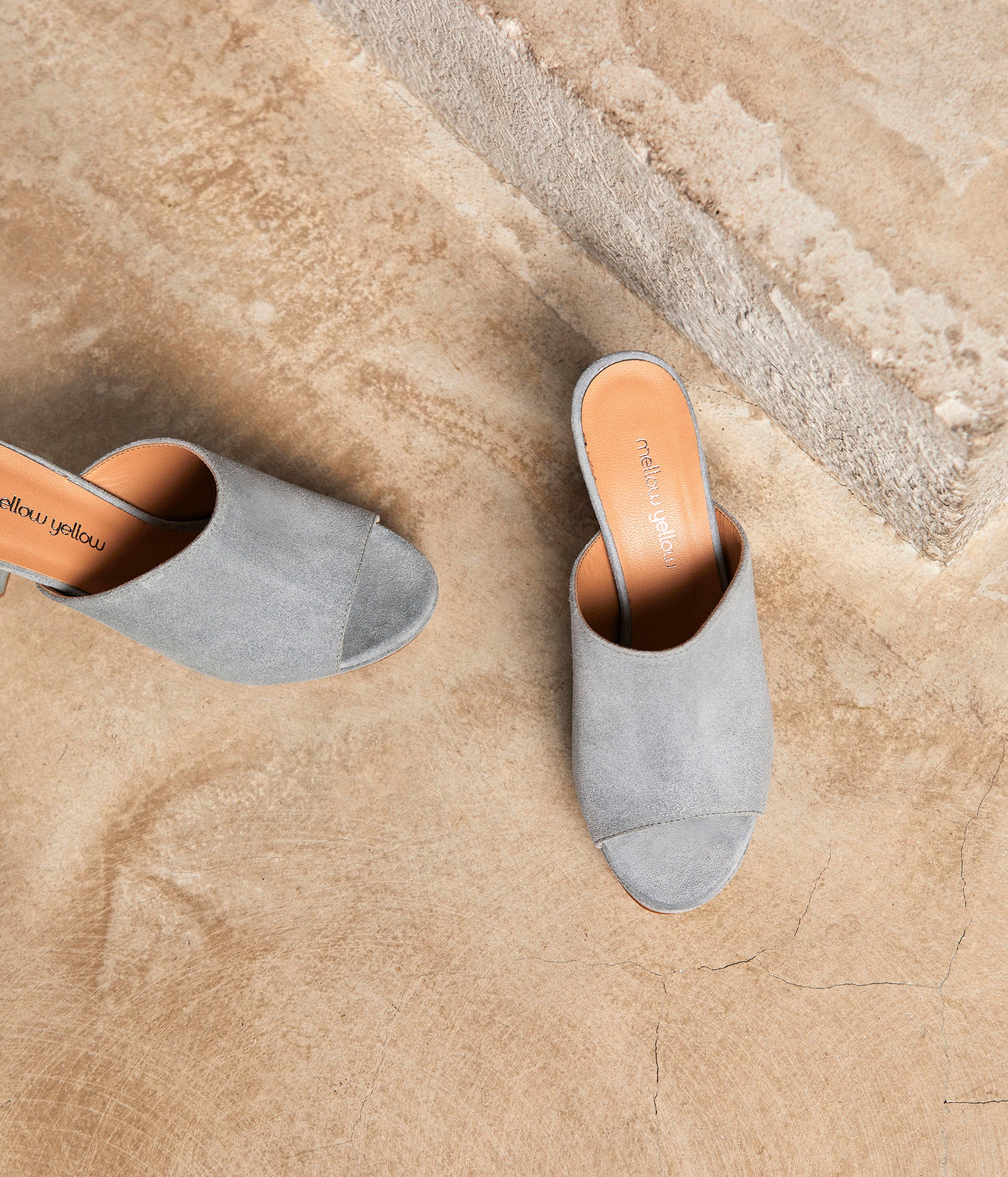 Mules cuir velours Cameron