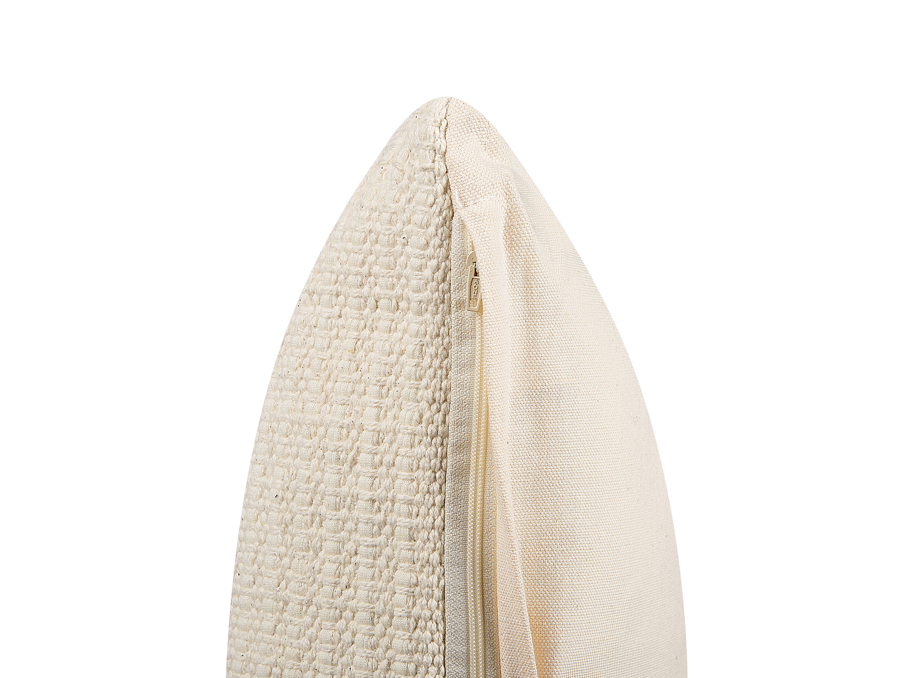 Sierkussen PELLAEA Katoen 45 x 45 cm Lichtbeige geometrisch patroon