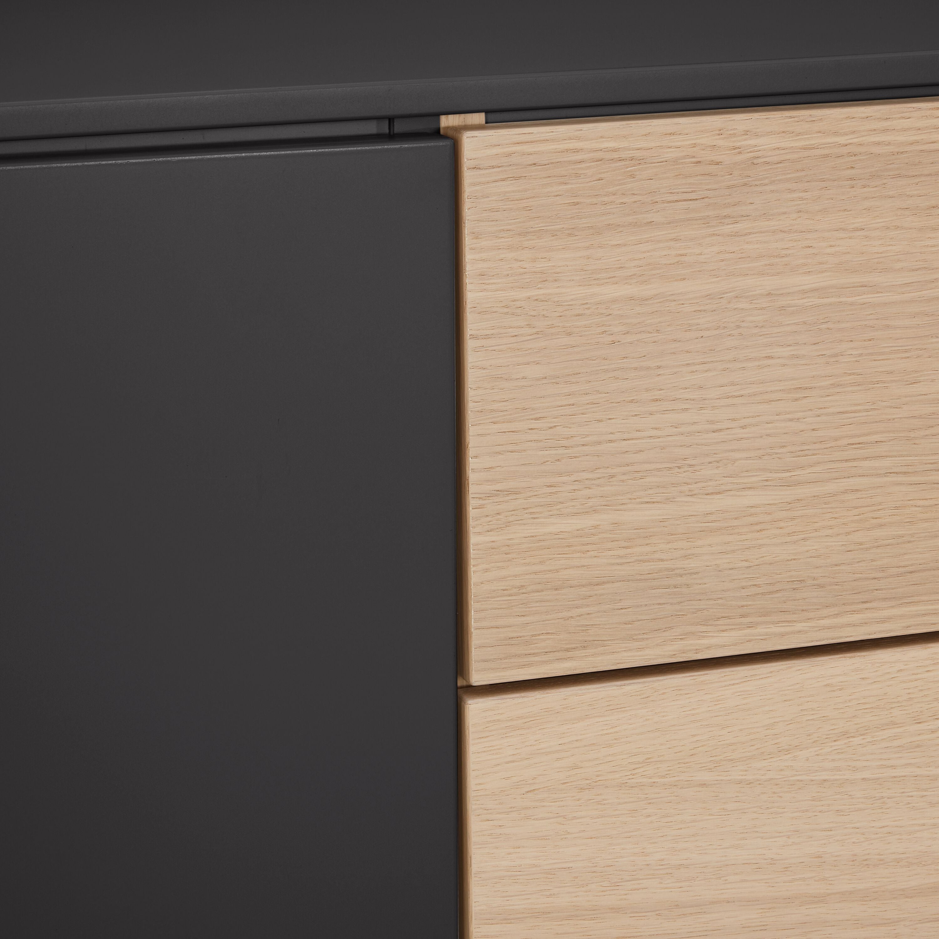 TILL Sideboard - Schwarzgrau / B: 168.0 cm x T: 41.0 cm x H: 77.0 cm