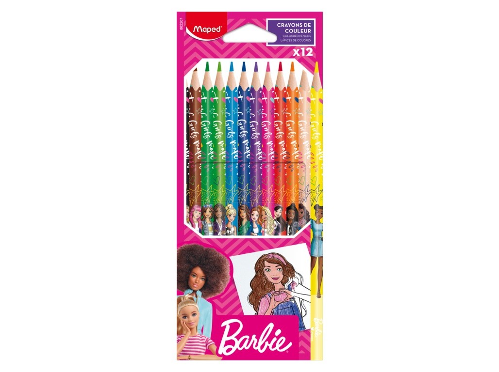LÁPIS DE COR MAPED BARBIE MAPED 12 UNIDADES