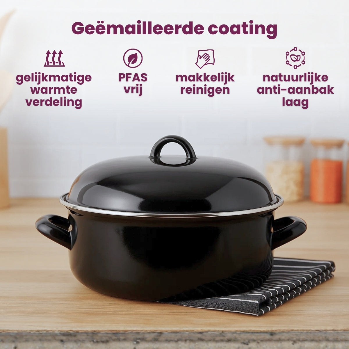 Cooking Emaille Braadpan - Ã¸ 24 cm | 4 liter