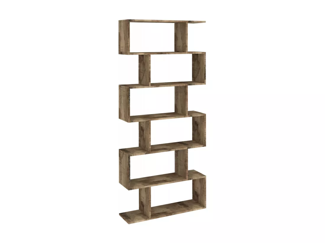 Bibliothèque Lucio, Meuble avec étagères, Bibliothèque de bureau, 100% Made in Italy, 80x25h192 cm, Érable