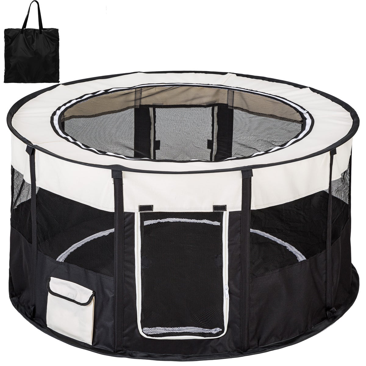 tectake Carola opvouwbare puppyren, voor binnen en buiten, 114 x 60,5 cm, inclusief draagtas