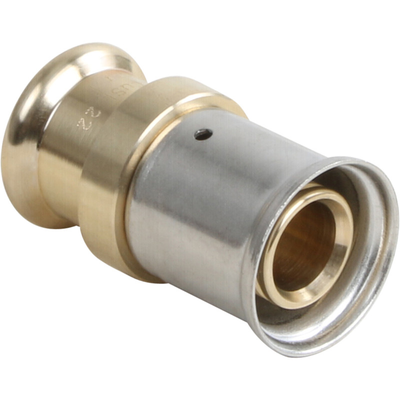 Henco pers overgangsstuk messing 22x26mm