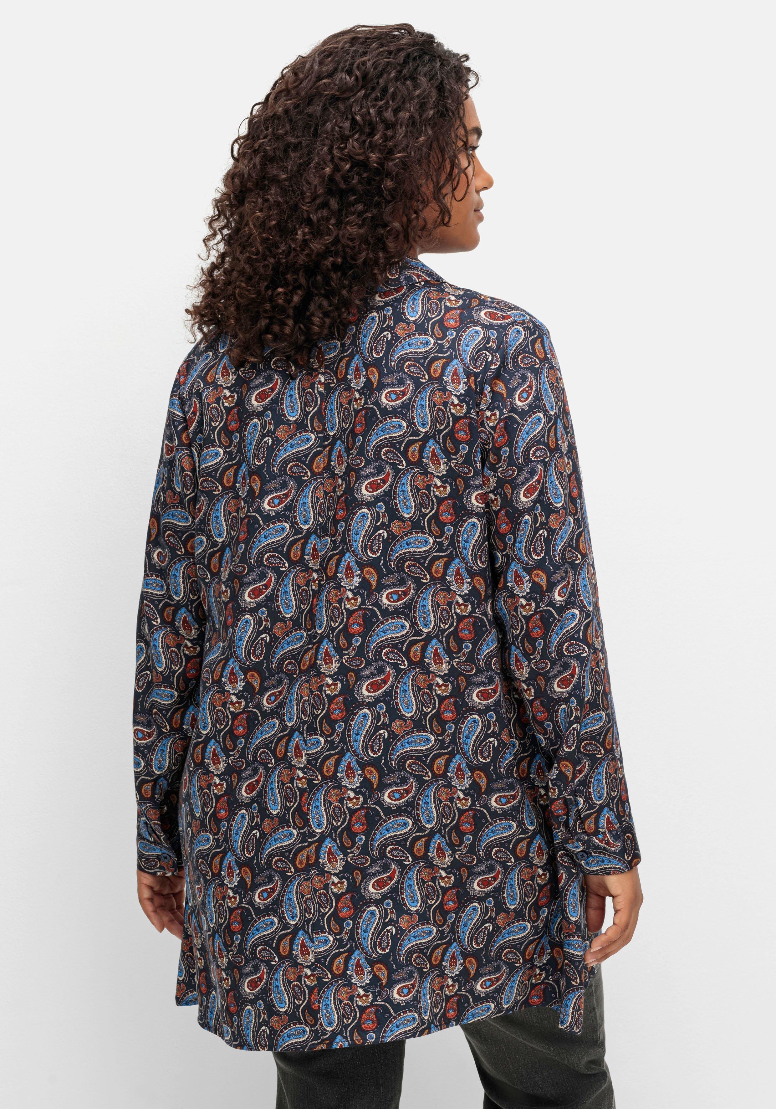 Longbluse in Zipfelform, mit Paisleymuster