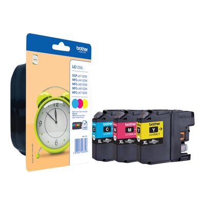 Brother LC125XL - Pack de 3 - cyan, magenta, jaune - cartouche d'encre originale