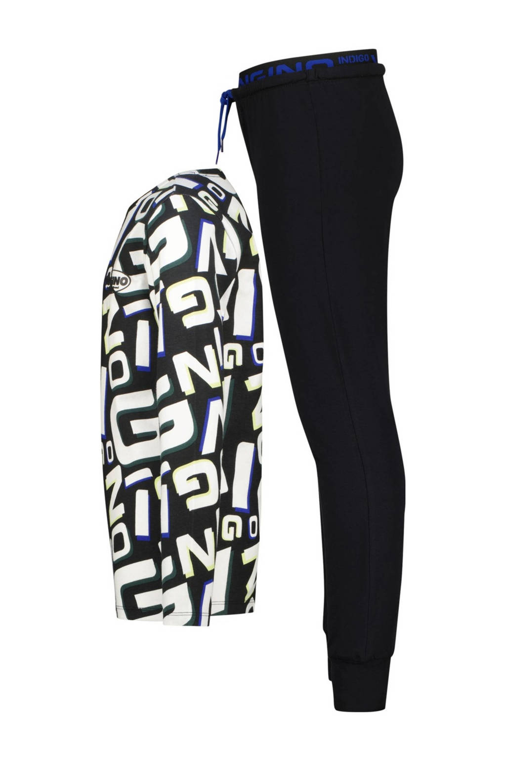 Vingino pyjama Worp met all over print zwart/wit