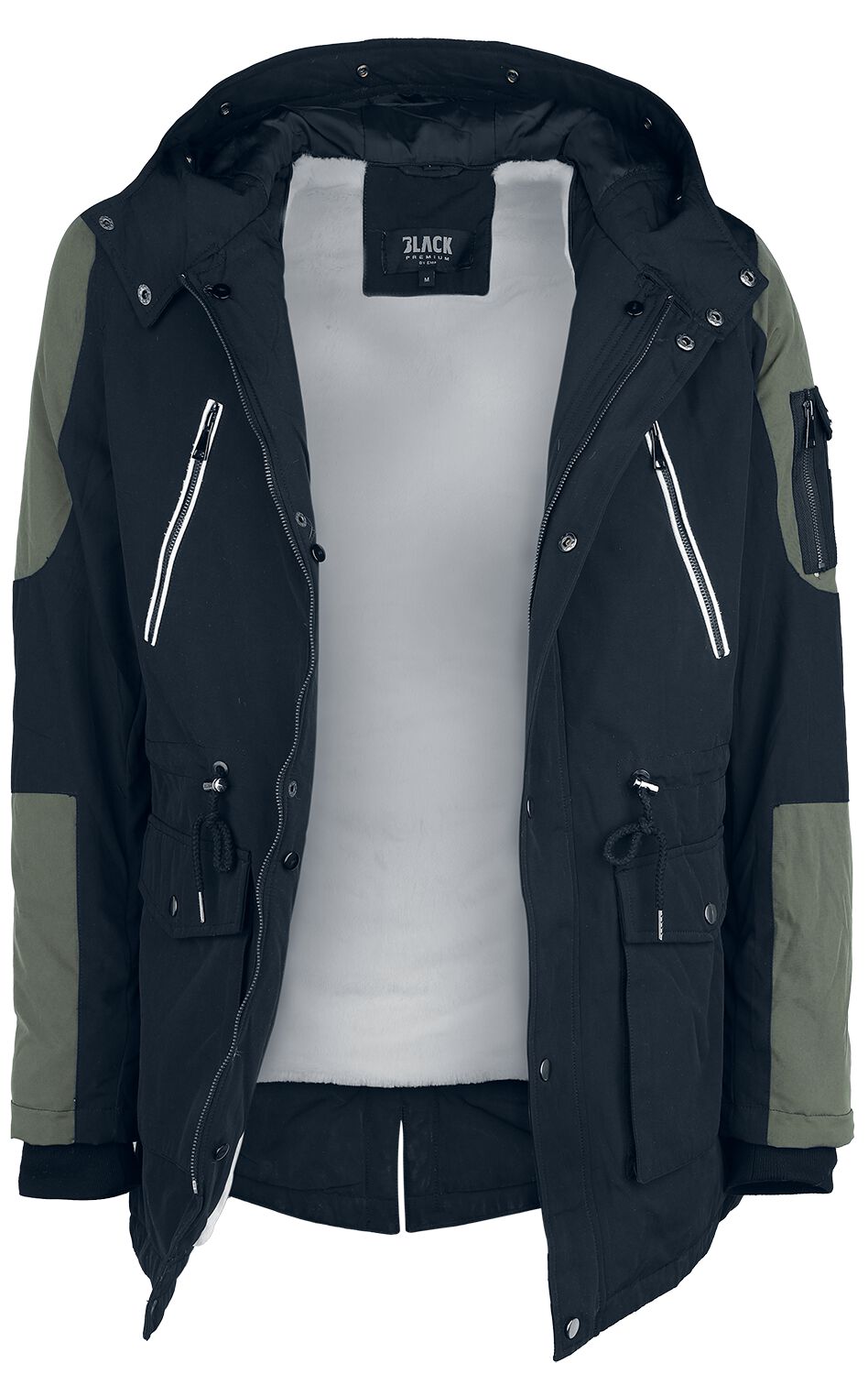 Veste d'Hiver Décontractée Avec Col Fausse Fourrure | Black Premium by EMP Veste d'hiver