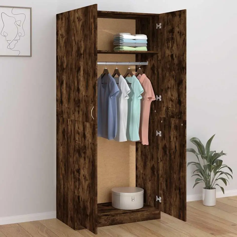 vidaXL - Kledingkast - Bruin - Bewerkt hout