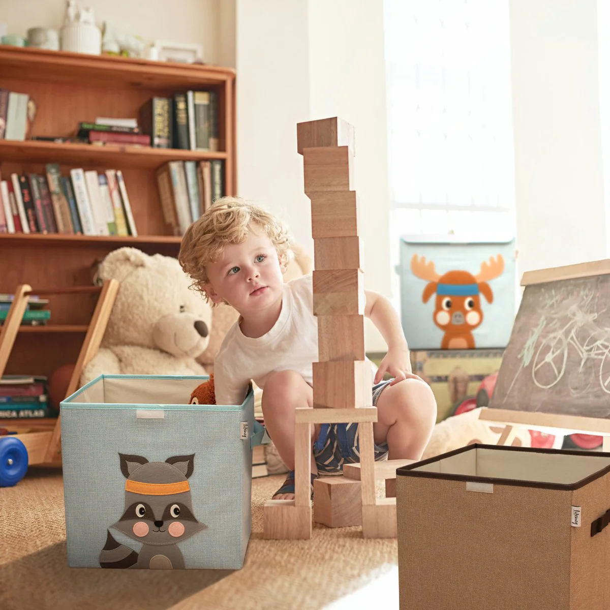 Boîte de rangement en tissu pour enfant 