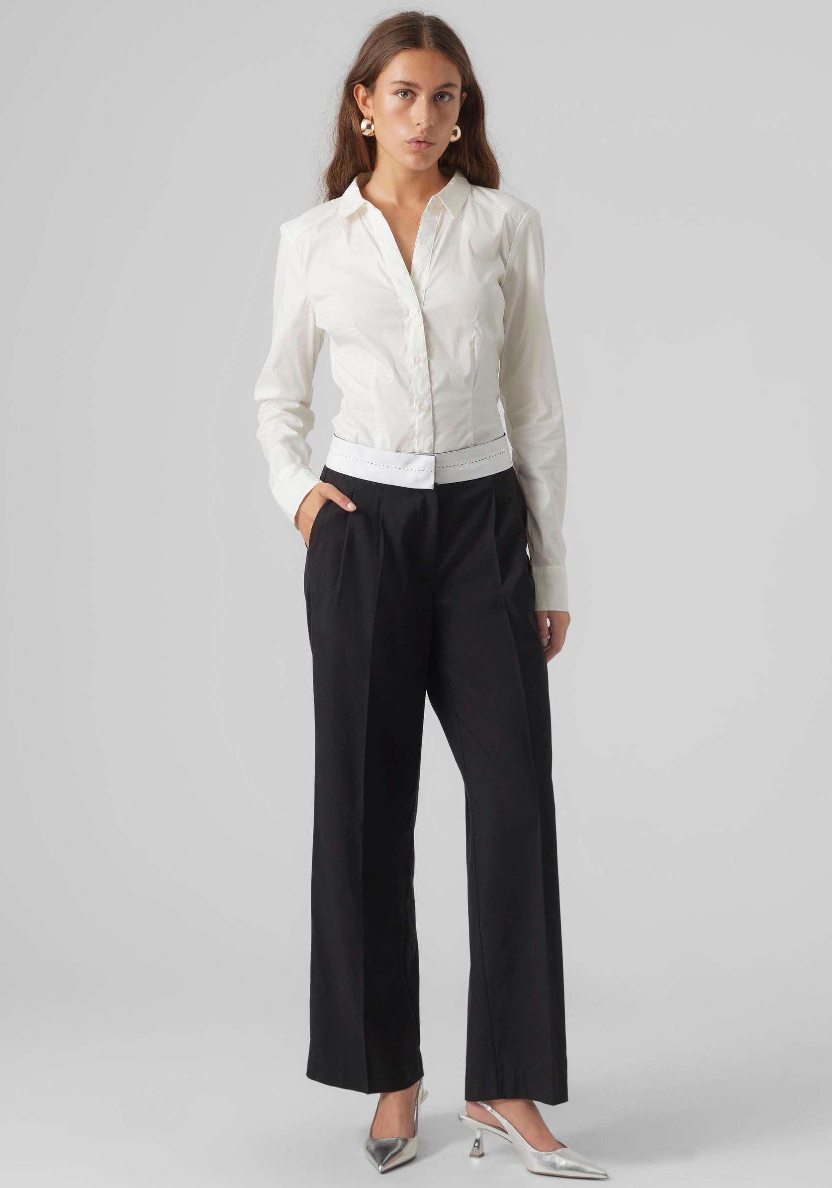 Vero Moda Blusenbody »VMLADY L/S G-STRING SHIRT WVN NEW NOOS«