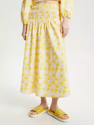 Saia longa franzida com estampa floral Tommy Hilfiger x Vacation