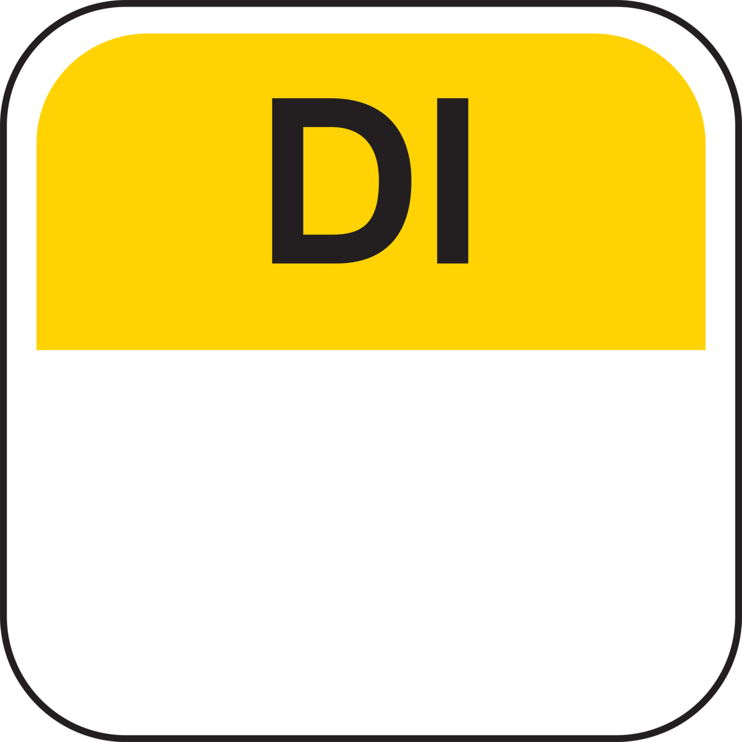 Label, Daglabel di, papier, 19x19mm, geel