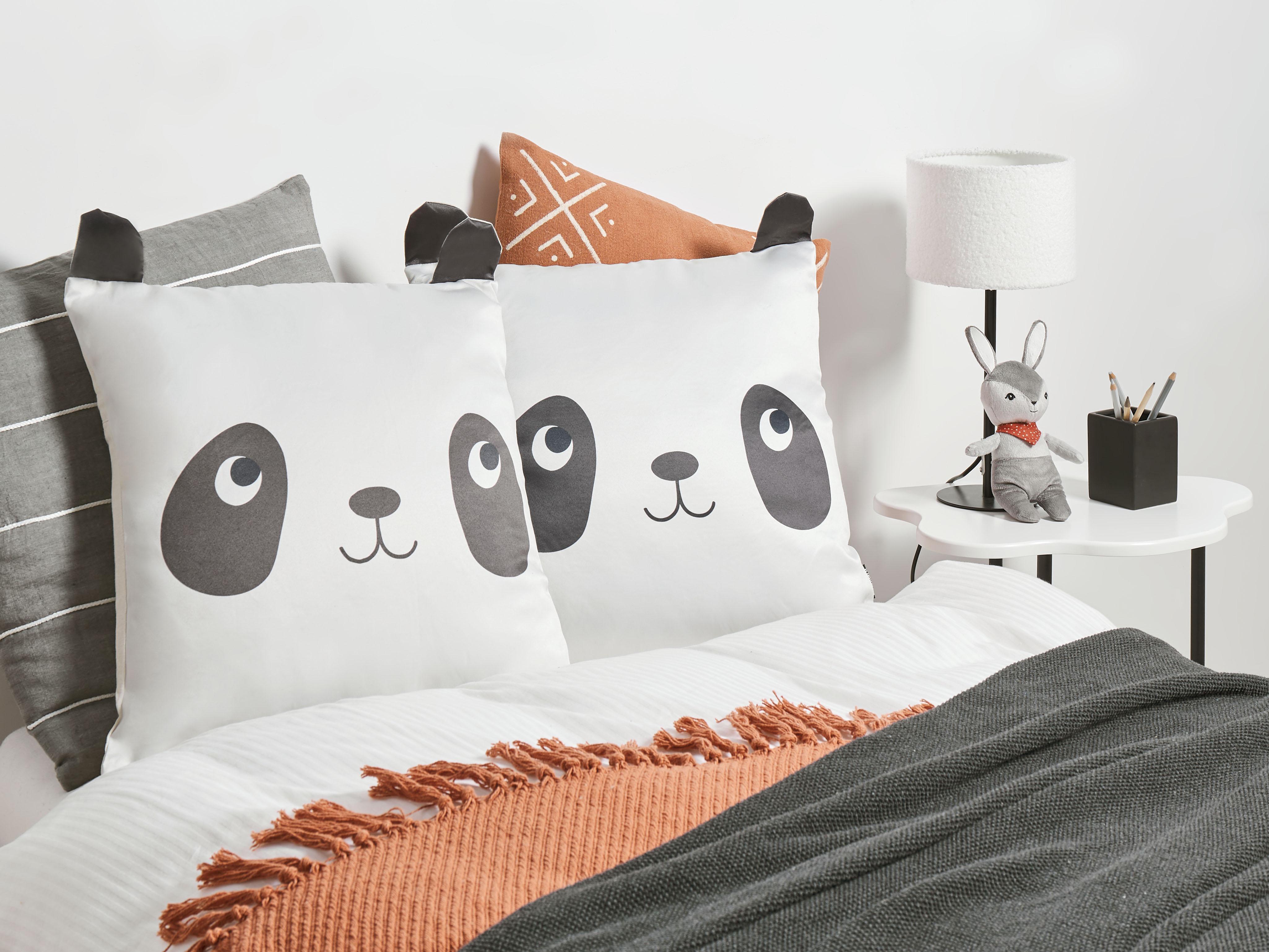 Set van 2 sierkussens PANDAPAW Katoen 45 x 45 cm Wit