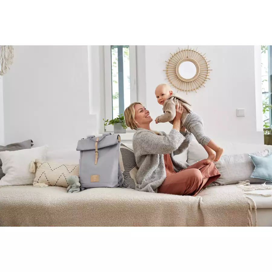 LÄSSIG Wickelrucksack Rolltop Backpack grau