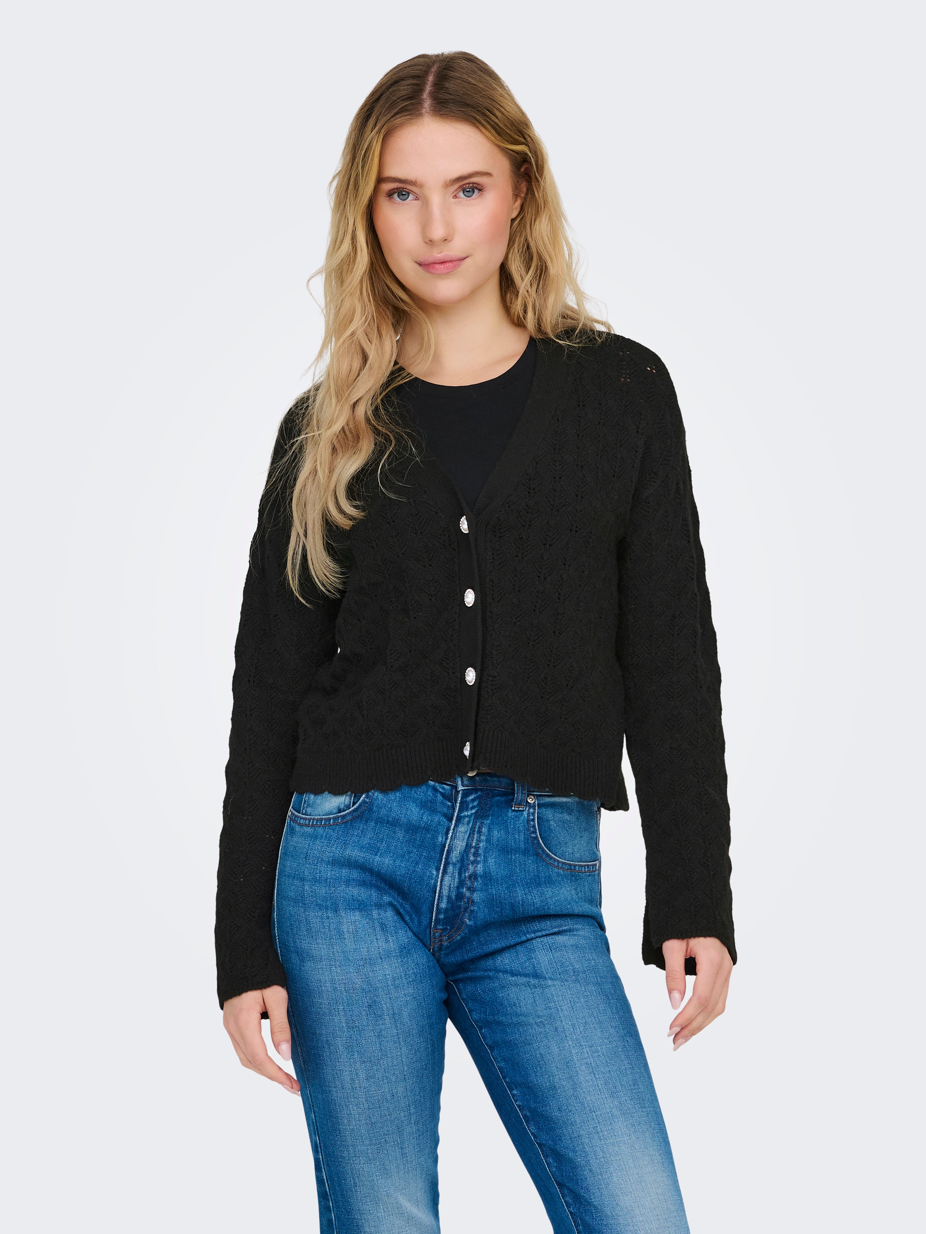 ONLLIANA Strickjacke Black