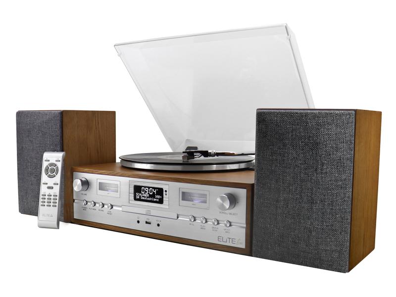 soundmaster Stereoanlage PL895 Braun Retro HiFi Anlage mit Plattenspieler, DAB /UKW, CD/MP3, USB, Bluetooth