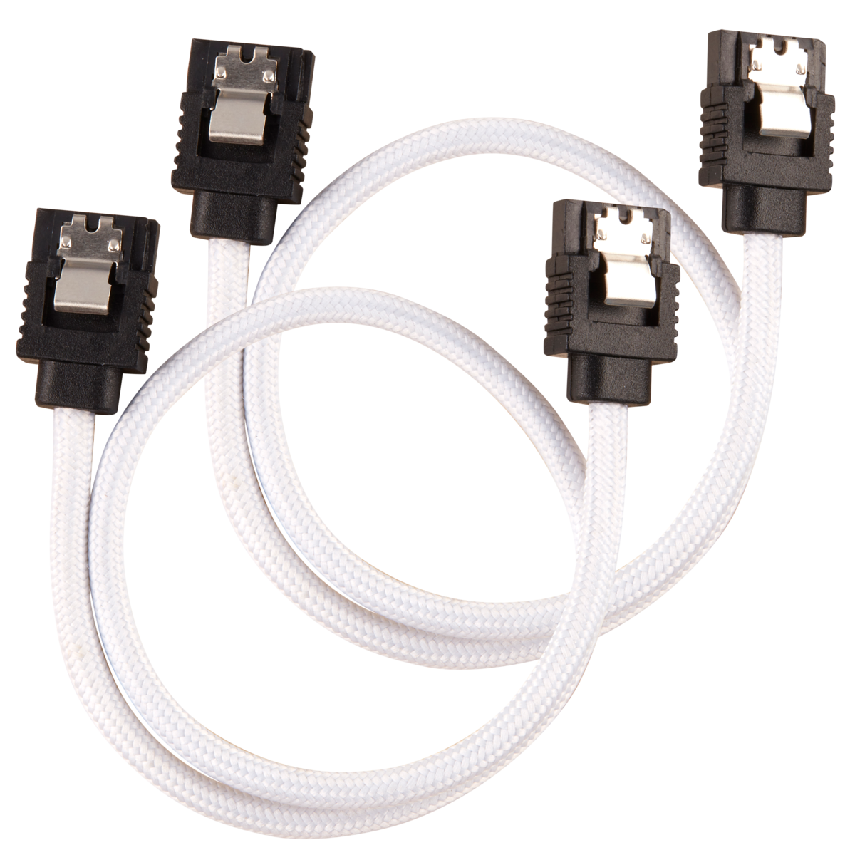 Corsair SATA gainé droit - 30 cm - blanc