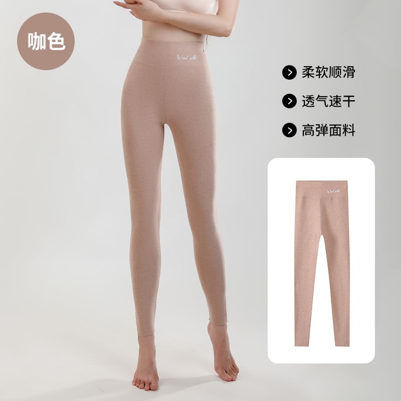 Rosesand - Hoge taille effen fleece thermische legging